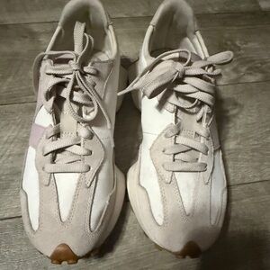 New Balance Women's White and Tan Sneakers